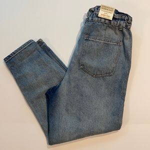 Skinny Fries Juniors SZ 5 Super High Rise Paperbag Denim Blue Jeans New (S)e
